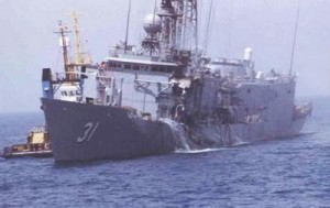 USS Stark after Exocet hit